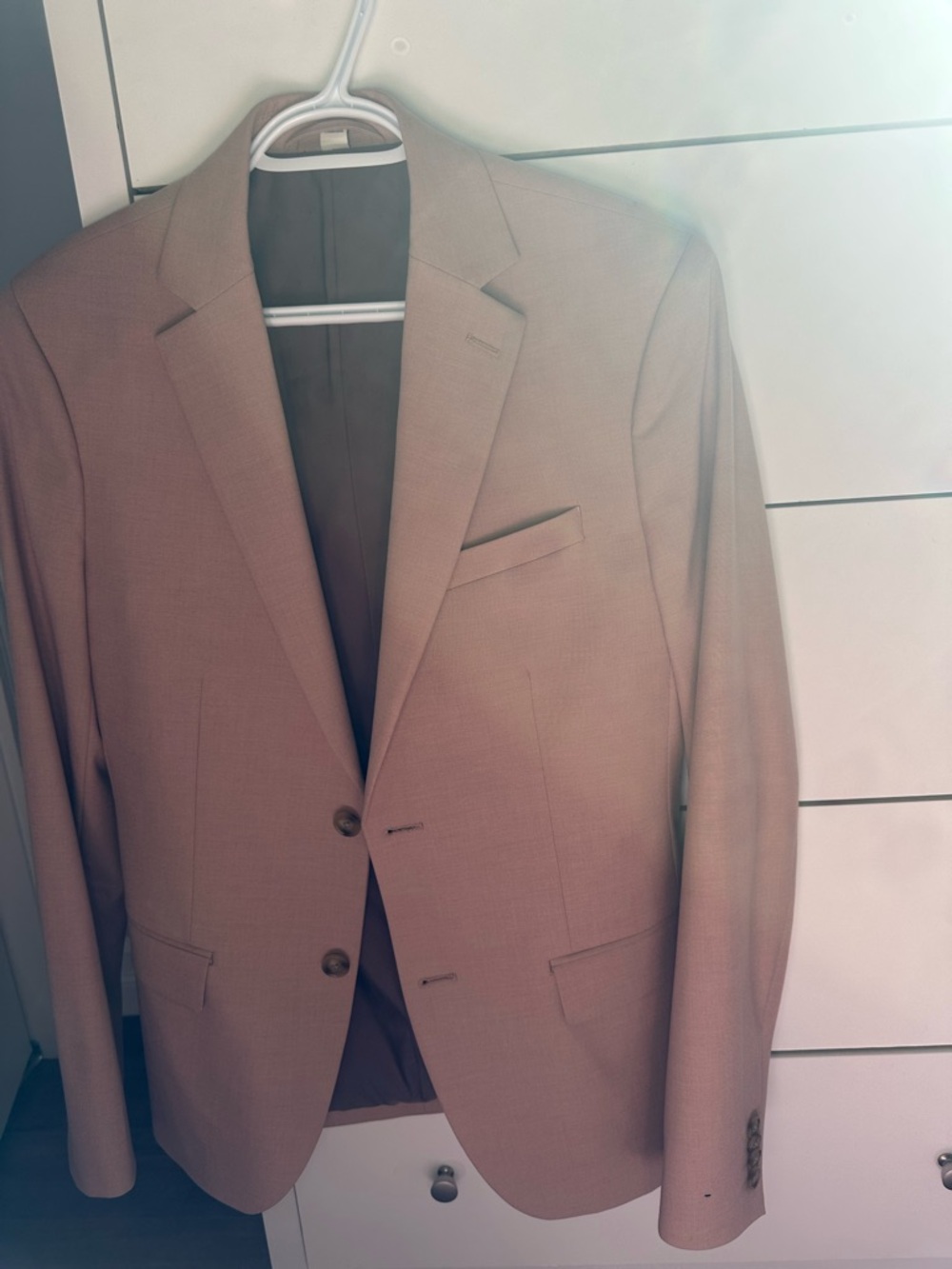 Men's powder pink Single-Breasted Notch-Lapel Blazer